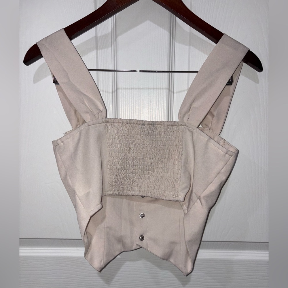 CHICME light pink, bustier, crop top, button front size M - Picture 2 of 5